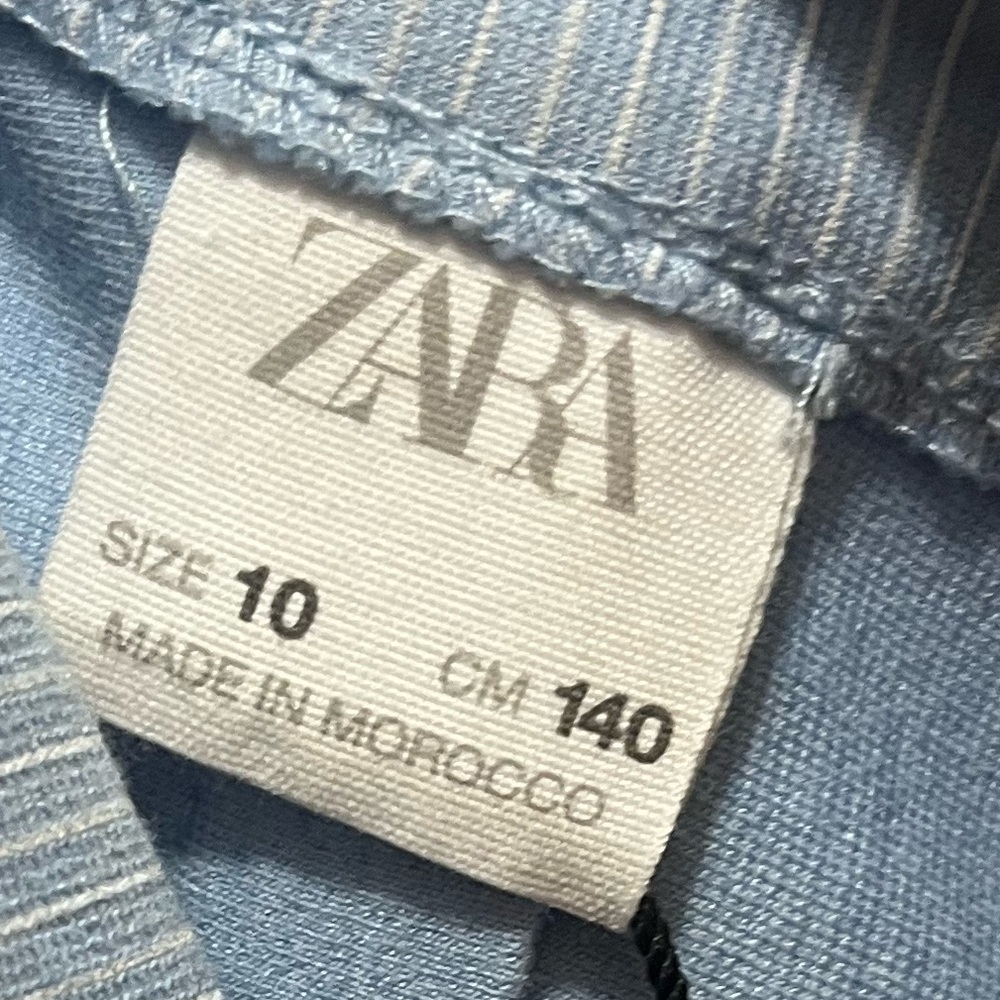 Zara Sky Blue Striped A-Line Skirt - Picture 4 of 4